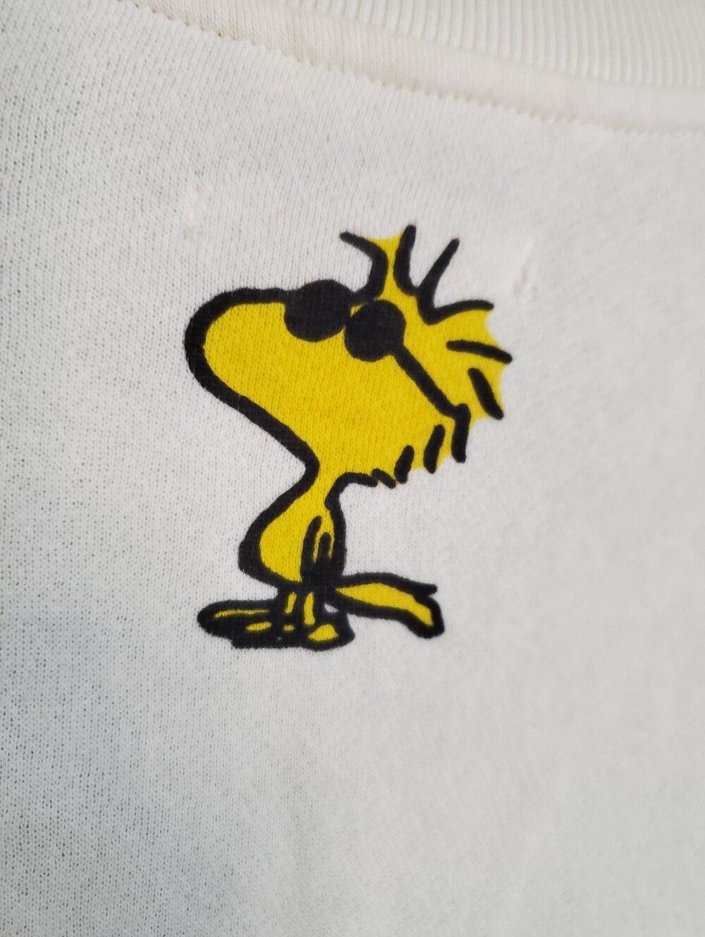 Peanuts Snoopy & Woodstock in sunglasses embroidered cream sweatshirt size XXL - Picture 4 of 11